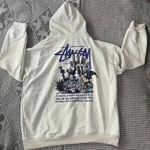 Stussy Psychedelic Hoodie In Gray Size L